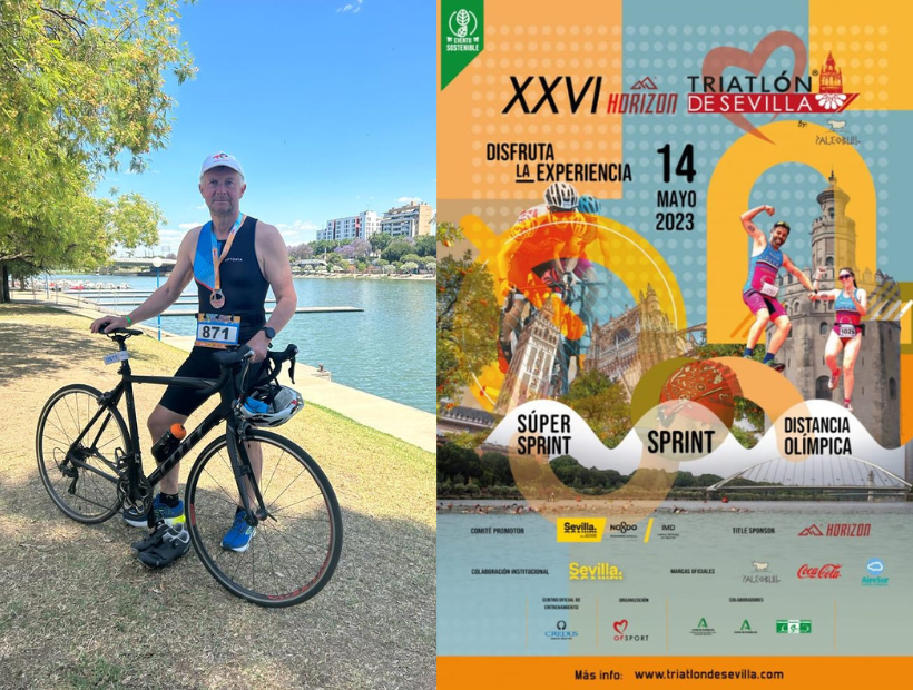 Jos Luis en el Triatlon de Sevilla